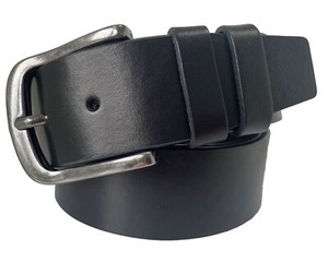 MENS SINGLE SKIN ITALIAN BULL HIDE LEATHER BELT BLACK EXTRA WIDE