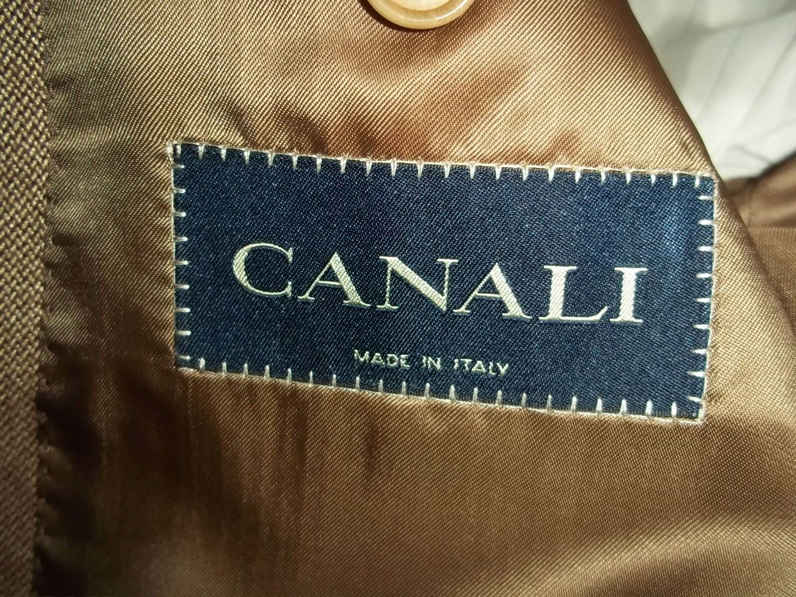& Canali Solid Beige 3 Buttons Patch Pockets Pure… - image 8