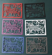 WITH DEEPEST SYMPATHY DIE CUTS FOR CARDMAKING 6 PC.~ ASSORTED COLORS