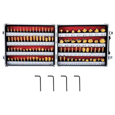100 Piece Router Bits Set 1/4 Inch Shank Tungsten Carbide for