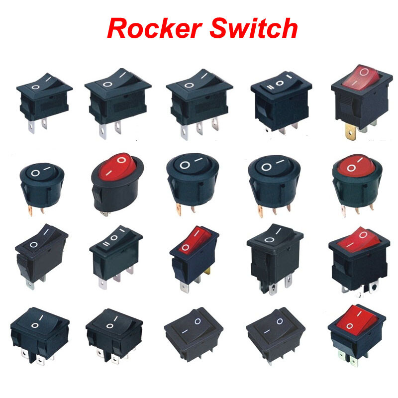 KCD4 Rocker Switch Rectangular Illuminated 2 Position 4Pin 250V