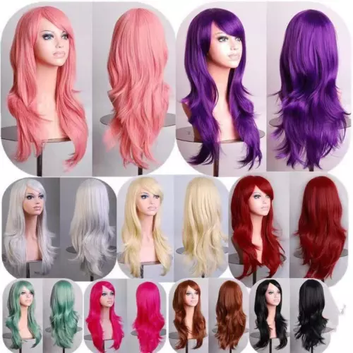 70cm Long Curly Fashion Cosplay Costume Party Hair  Wigs Full Hair Wavy Wig