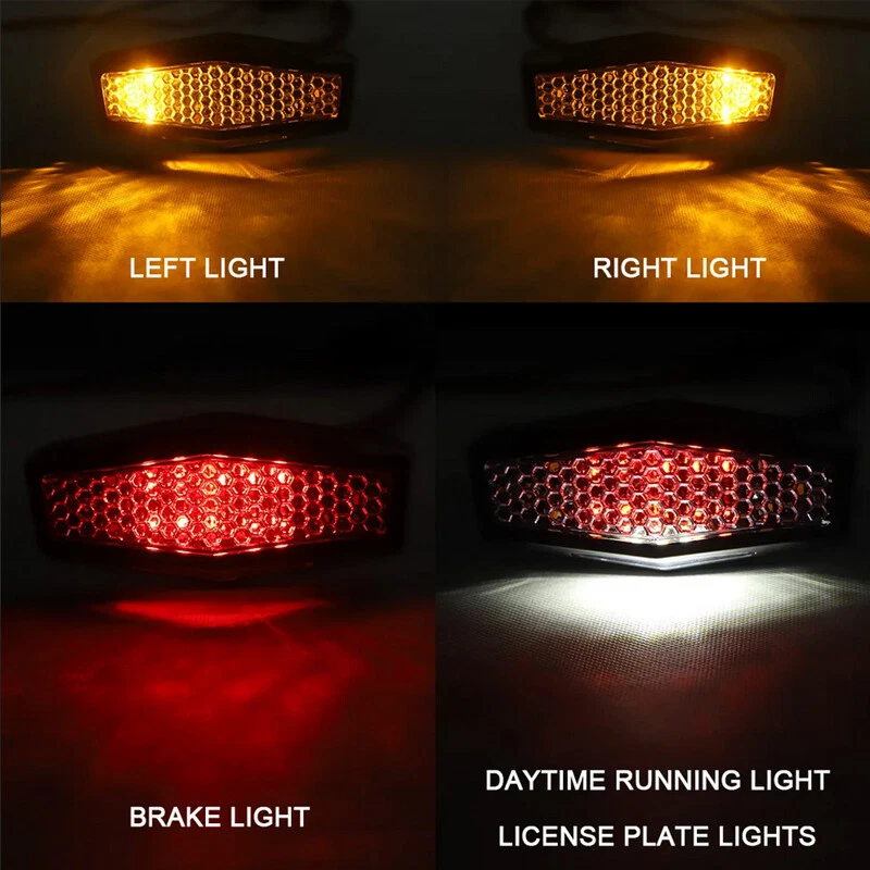 Motorcycle ATV LED Rear Tail Light Brake Taillight Turn Signal Light Stop Lamp - Image 4 of 4
