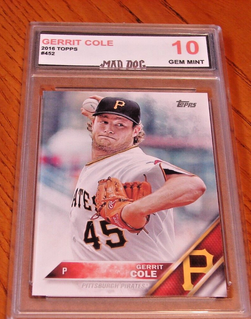 GERRIT COLE*****2016 TOPPS--PIRATES--YANKEES----#452---GEM Mint 10****Mad Dog