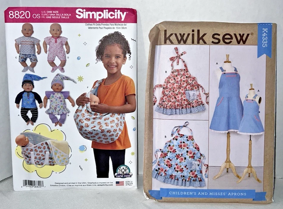 Lot of 4 Brand New Mint Simplicity & Kwik Sew Patterns-Dolls, Mom & Me Matching - Image 2 of 4