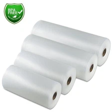 4 Rolls 8x50 11x50 Vacuum Sealer Bags 4Mil Embossed Food Saver Sous Vide Storage