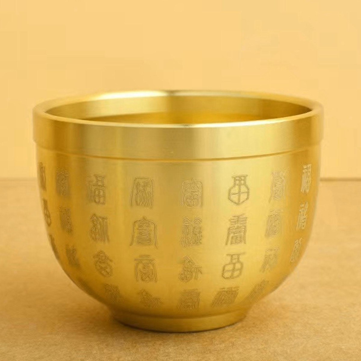 Brass Feng Shui Bowl Rice Cylinder Decoration Cornucopia Chinese