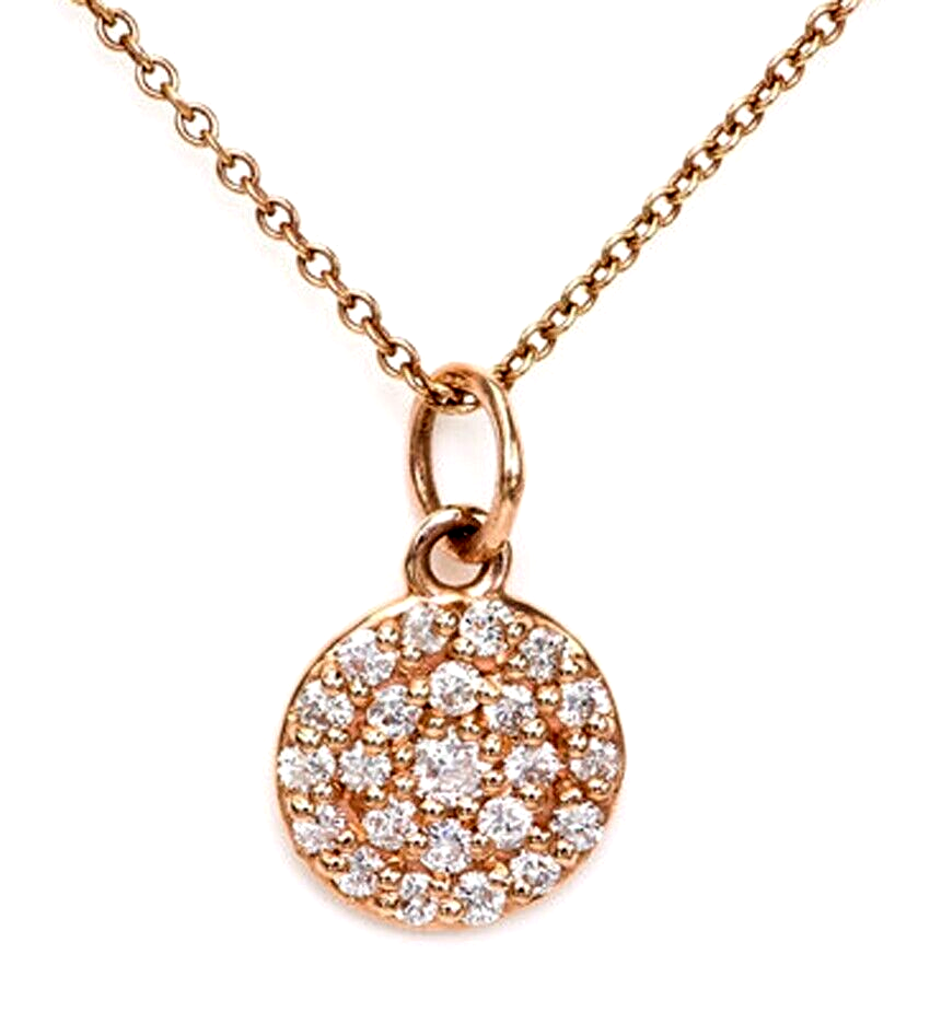 0.58ct Natural Round Diamond 14k Solid Rose Gold Wedding Anniversary Pendant
