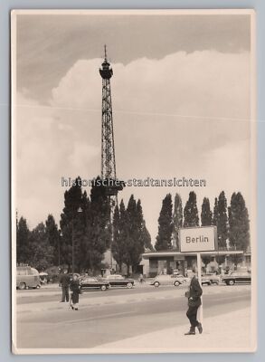 Berlin - Radio Tower with Town Sign - Old Photo