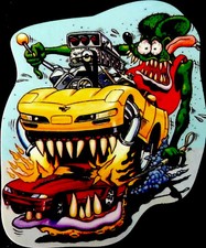 Rat Fink Sticker Corvette Madness 2 12 X 2 34 Glossy
