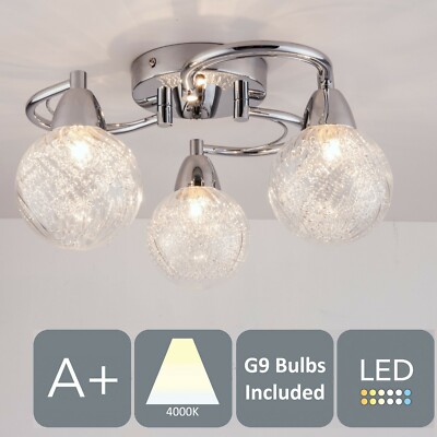 Moderne halbspülbare Deckenleuchte, 3x4W, 4000K, kühlweiß, LED-Lampen enthalten