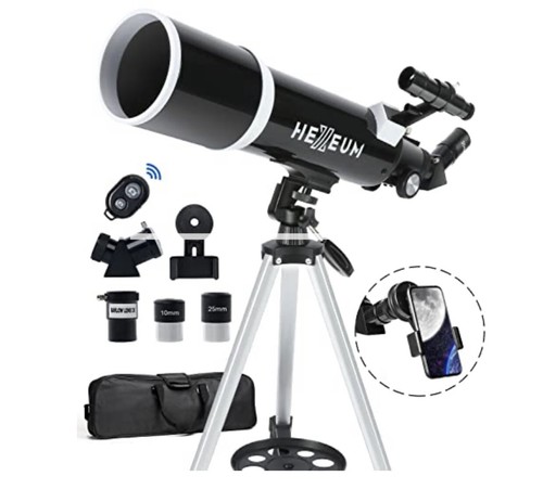 HEXEUM AZ80600 Telescope 80mm Aperture 600mm, Phone adapter w/remote, sealed box - 第 1/1 張圖片