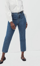 Everlane Curvy 90s Cheeky Straight Jeans Medium Wash Organic Cotton New 27 Ankle
