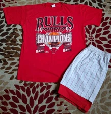 Chicago BULLS 1992 NBA World Champs Back to Back Pro Spirit Shirt And Shorts XL