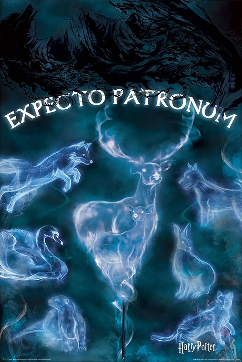 Harry Potter Patronus Grande Cartel de Película 61x91.5 CM 61x91.4cm Azul Decor