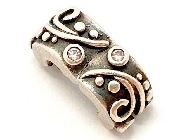 Pandora Clip Stopper Swirl Sterling Silber 925 Strudel mit Pink Zirkonia - Bild 2 von 3