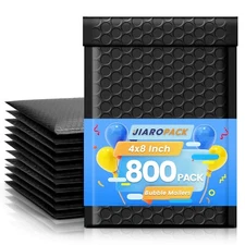 800x Bulk Bubble Mailers 4x8 Small Padded Envelopes Mailing Bags 4x7 Black #000