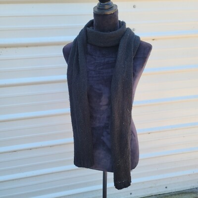 SPRIT Knit Scarf Black Warm Soft Unisex Mens Womens Acrylic 82''x12''