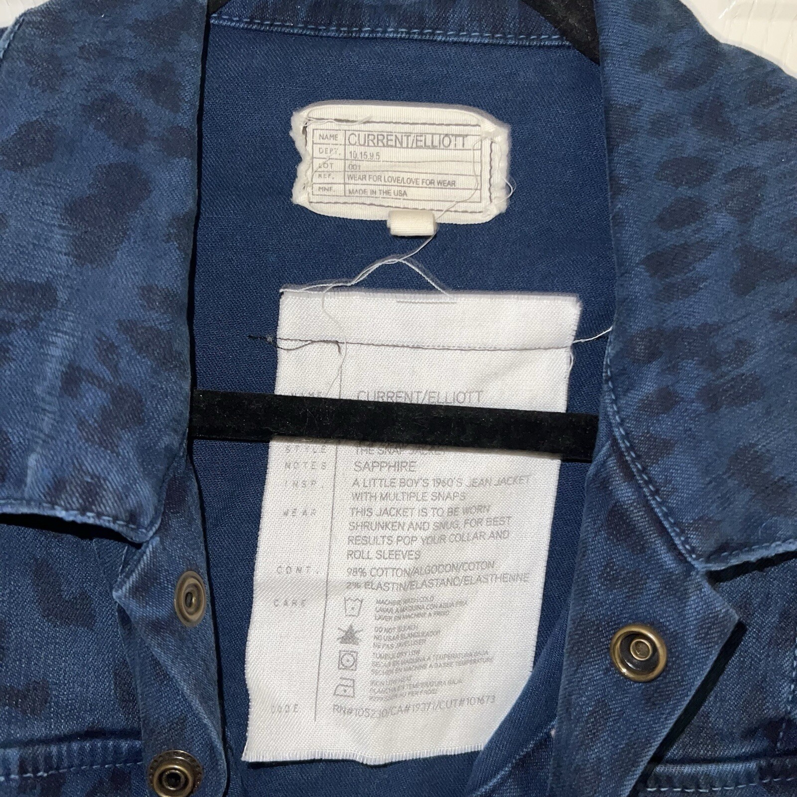 Current/Elliott Leopard Print Denim Button Up Jac… - image 3