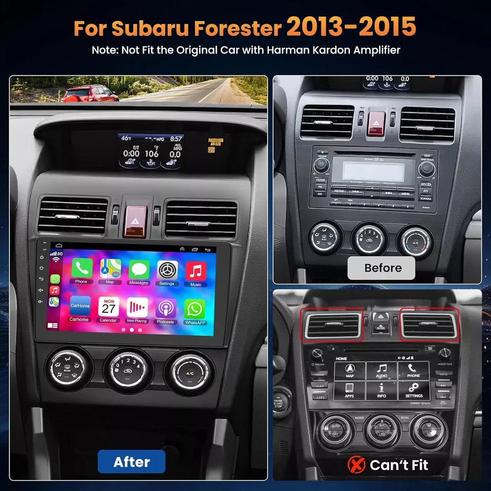 Für Subaru Forester XV WRX 2012-2014 Android 14 Car Play Autoradio Navi DSP 32GB - Bild 2 von 4