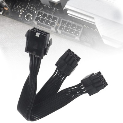 Mainboard CPU 8pin Extension Cable to 2 Adapter Splitter Cable 8P To 4+4P