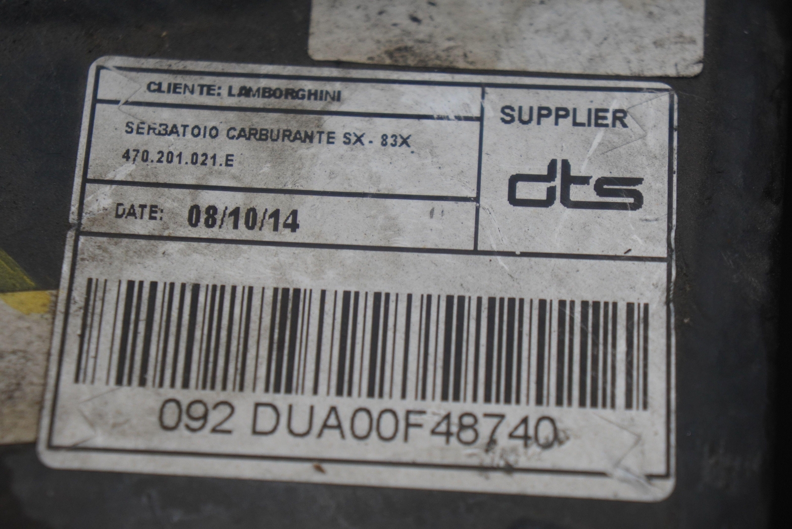 Left Gasoline Gas Fuel Tank Cell 470201021E OEM Lamborghini Aventador 2015