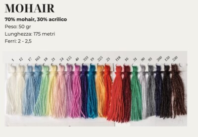 50 g !! Knäuel Mohair-Garn, aus Italien, LL 175 m, div. Farben