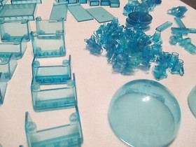 LEGO BULK LOT TRANS LIGHT BLUE WINDSCREENS WALLS AND MORE