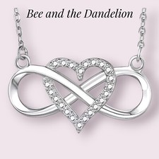 Silver Infinity Heart Pendant Necklace on 48cm - 54cm Chain