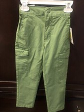 New Kids Unisex Forest FA Brand Green Cargo Pants Size XS 4/5 Toddlers NWT