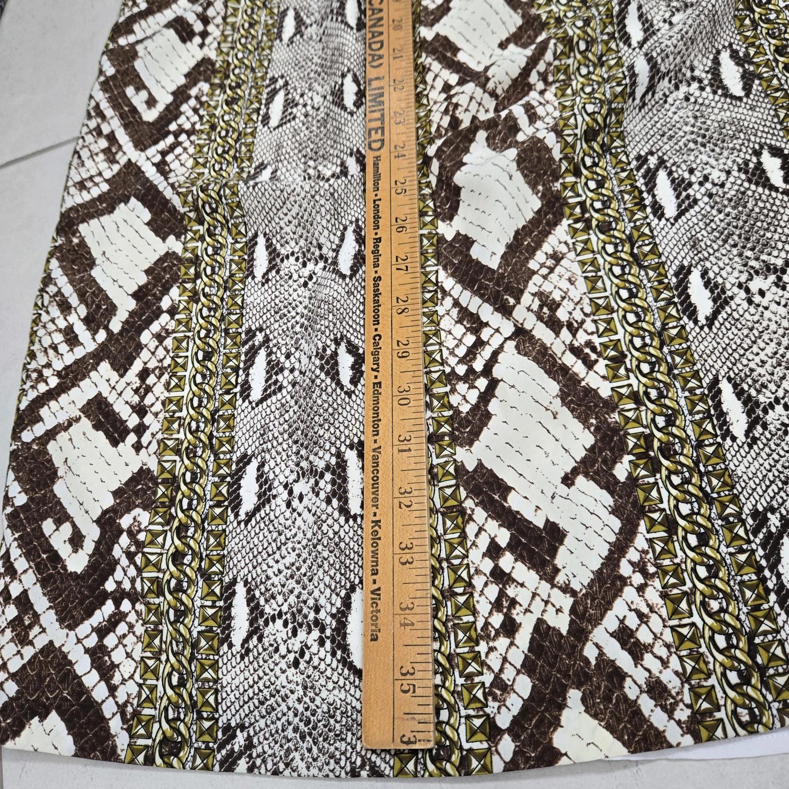 Abito Michael Kors donna 14 stampa serpente cambio lunghezza ginocchio senza maniche catena