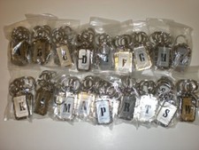 144CT HEAVY DUTY SILVER/CHROME/BLACK INITIAL KEYCHAIN