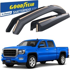 Sun Rain Visors Wind Rain Guards for 2014-2018 GMC Sierra 1500 Crew Cab