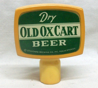 Vintage "Old Ox Cart Dry Beer" Tap Handle Standard Brewing (Rochester NY) EXL