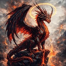 Dragon Diamond Art Kits for Adults, 5D Black Dragon Diamond Painting Kits for Be