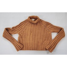 American Eagle Sweater Womens Medium Brown Cropped Soft Chunky Knit Casual Top