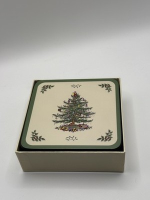 Pimpernel Cork Backed Coasters Christmas Tree Collection 4'' sq.  Qty 6