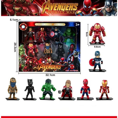 8PCS Marvel Avengers Infinity War PVC Collectible Model Action Figure Toy Set
