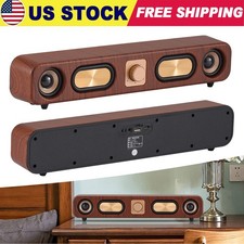 Retro Bluetooth Sound Bar Stereo Bass Portable USB Speaker for Desktop Laptop PC