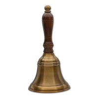 Handglocke Tischglocke Aus Messing Antik/Holz 9 X 17 Cm Sea4You
