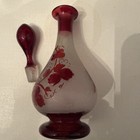 Vintage Bohemian Frosted Glass Ruby Flashed Bird Decanter w/ Stop — photo 5