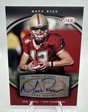 2008 Sage Matt Ryan ROOKIE Auto SIGNED On-Card AUTOGRAPH Falcons Mint Rare. rookie card picture