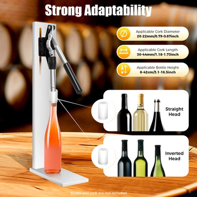 #ad Hand Pressure Manual Corker Cork Wine Bottle Corking Inserting Stopper Stainless $57.19