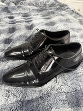 Versace Collection Oxford Dress Shoes Mens 43 Black Leather Lace Up Business