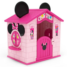 Disney Minnie Mouse Plastic Indoor Outdoor Playhouse with Easy Assembly Pink