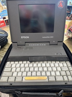 VINTAGE EPSON ACTIONNOTE 500C LATOP, COLLECTIBLE, STRICTLY FOR PARTS, AS-IS,