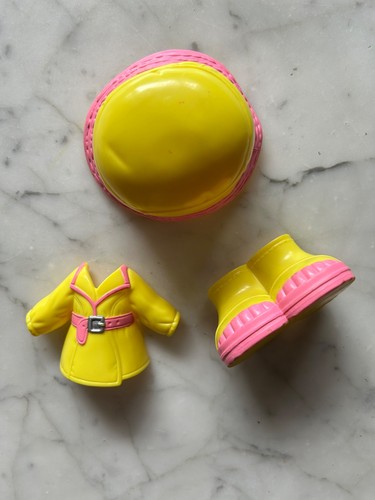 Fisher Price Snap n’ Style Doll 3 Piece Rainy Outfit Coat Shoes Hat