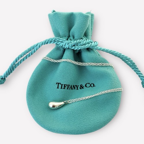 AUTHENTIC Tiffany & Co Pendant - Elsa Peretti Teardrop Necklace & 925 Chain - Picture 2 of 8