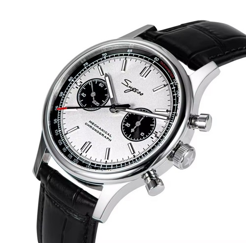 Sugess 1963 Pilot Watch Chronograph Panda Wristwatch Air Force Sapphire men gift - Bild 9 von 12