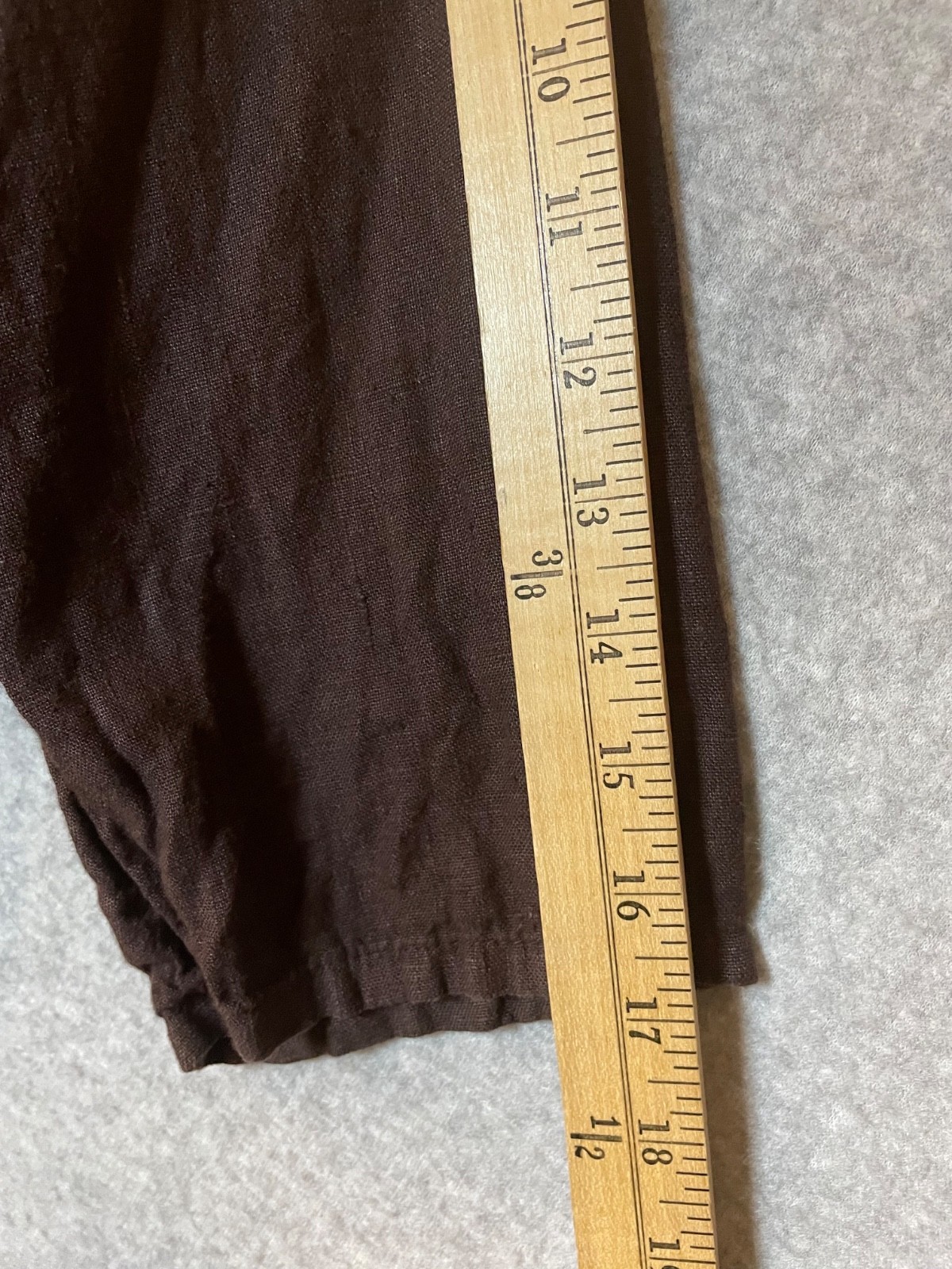 Matchpoint Linen Dress Medium Chocolate Brown Chore Pockets 3/4 Sleeve